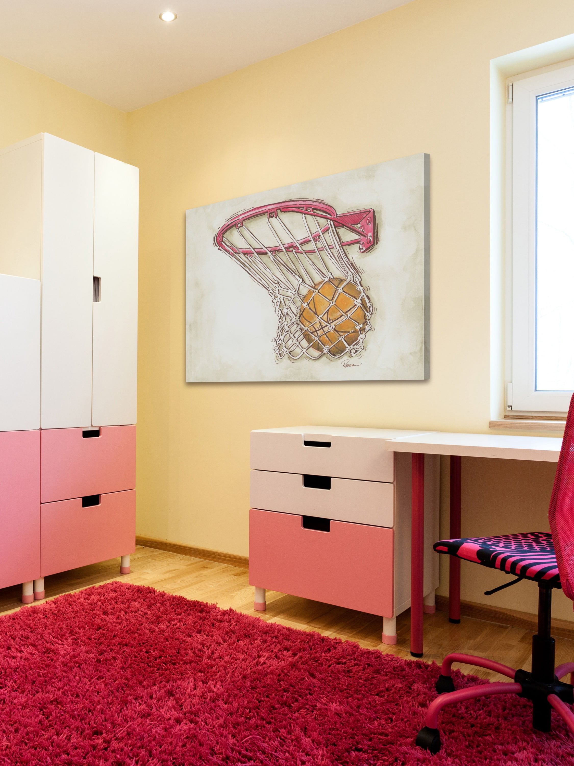 "Basketball Swish" Painting Print on Wrapped Canvas