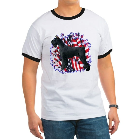 CafePress - Giant Schnauzer Patriot Ringer T - 100% Cotton Ringed T-Shirt