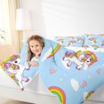 thumbnail image 3 of Manfei Cartoon Rainbow Twin Comforter Sets,Cute Unicorn Bedding Set,Blue,Polkadot Reversible,2 Pieces,1 Comforter and 1 Pillowcase, 3 of 7
