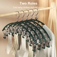 thumbnail image 5 of 2 Set Socks Clip Strong Load-bearing Windproof Bedroom Closet 10 Clamp Legging Pants Storage Rack Household Supplies-Army Green, 5 of 8