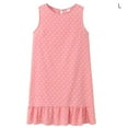 thumbnail image 1 of facefd Femmes Robe Sans Manches Dot Gilet Volanté Ronde Tour de Cou Robe en Vrac Rose L, 1 of 6