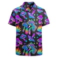 thumbnail image 2 of Camisa hawaiana con estampado 3D de hongos mágicos para hombre, camisa colorida de manga corta con botones, divertida para fiesta en la playa, ropa para hombre, 2 of 4
