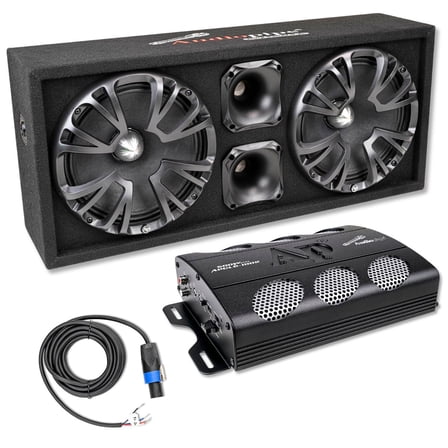 Audiopipe Loaded 10" 2x Mid-Range   2x Driver Combo with 500W 2-Channel Amplifier