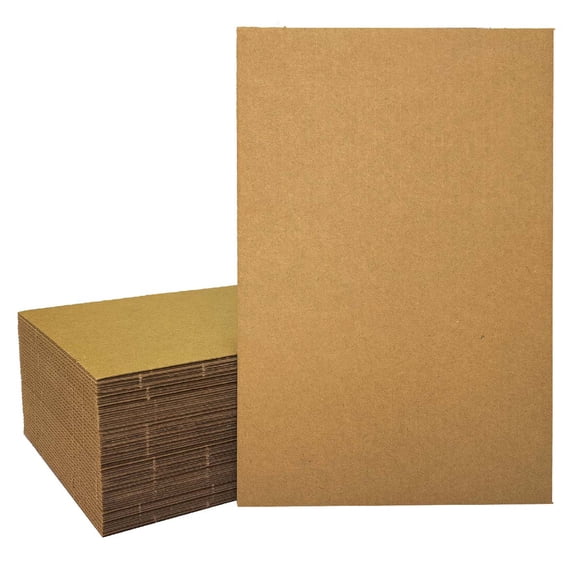50 Packs 8.5x11 Inch Corrugated Cardboard Sheets, Premium Brown Kraft Corrugated Pads Cardboard Inserts Bulk Flat for T-Shirts, Shipping, Mailing, DIY Décor and Crafts