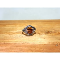 Heaven Crafts Natural Tiger Eye Ring Boho Silver Ring Cabochan Jewelry Bridesmaid Gift Ring Handmade Women Jewelry