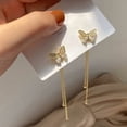thumbnail image 1 of Pendientes de mariposa con circonitas Joyas para mujer Pendientes de estilo literario Pendientes sencillos y elegantes, 1 of 4