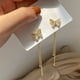 thumbnail image 1 of Pendientes de mariposa con circonitas Joyas para mujer Pendientes de estilo literario Pendientes sencillos y elegantes, 1 of 1