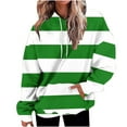 thumbnail image 2 of Zpanxa Women's Striped Color Block Hoodie Long Sleeve Pullover Sweatshirt Casual Oversized Fit with Kangaroo Pockets Streetwear Fashion, 2 of 5