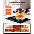 thumbnail image 6 of VEVOR Pressure Cooker, 12Qt Pressure Cooker Stainless Steel, Pressures Canner with Steaming Rack, Tempered Glass Lid, Three Pressures Settings for Meat, Beans, Rice, Soup, Sauces, Cook up to 100 kPa, 6 of 9