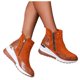 thumbnail image 2 of NECHOLOGY Botas Mujer Adulto Femenino Zapatos Botines mujer Botas de color de las mujeres gruesas zapatos de suela Cuñas de Fashion Botas de mujeres (Brown, 10), 2 of 7