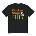 thumbnail image 1 of Chicken Strips And Fries Humor Graphic Black Men's Cotton T-Shirt, 1 of 1