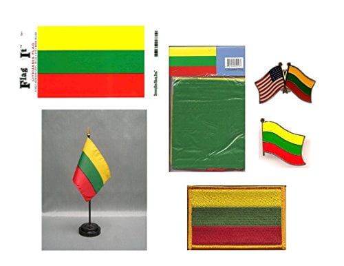 United Kingdom & Lithuania Double Friendship Table Flag Set 