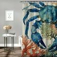 thumbnail image 2 of Chilfamy Corals Seaweed Crab Shower Curtain for Bathroom Home Decor, 100% Polyester Washable Curtain with Hooks 69"x72, 2 of 7