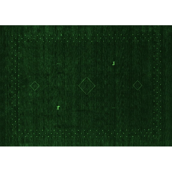 Ahgly Company Indoor Rectangle Abstract Green Contemporary Area Rugs, 8' x 12'