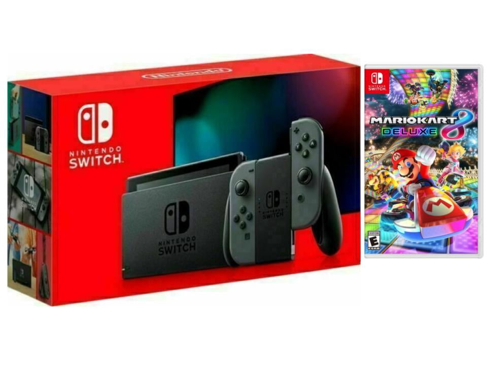 Nintendo Switch Bundle: Neon Red/Blue Joy‑Cons, Mario Kart 8