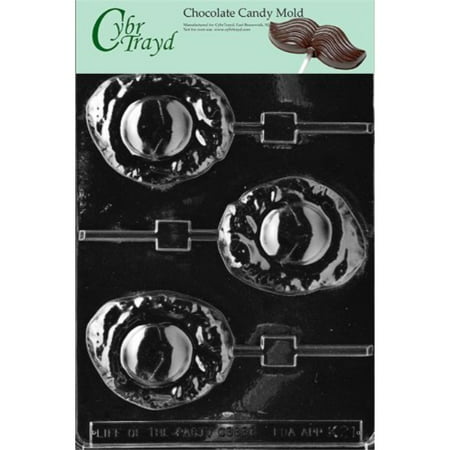 cybrtrayd life of the party k021 fried egg lolly sunny side up chocolate candy mold in sealed protective poly bag imprinted with copyrighted cybrtrayd molding