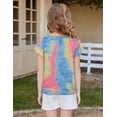 thumbnail image 2 of Arshiner Girls Summer Blouse Ruffle Short Sleeve Pleated Crewneck Casual Tops Tees Blouses, 2 of 5