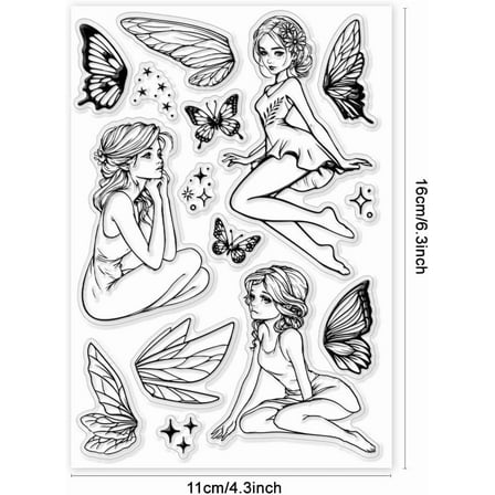 1pc Custom Moon Theme PVC Plastic Clear Stamps for Scrapbooking Photo Album Decorative Cards Making Fairy 160x110mm