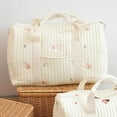 thumbnail image 3 of Baby Diaper Bag Embroidered Mom Bag Storage Bag Luggage Travel Tote Bag Decor Bag (tulip), 3 of 10