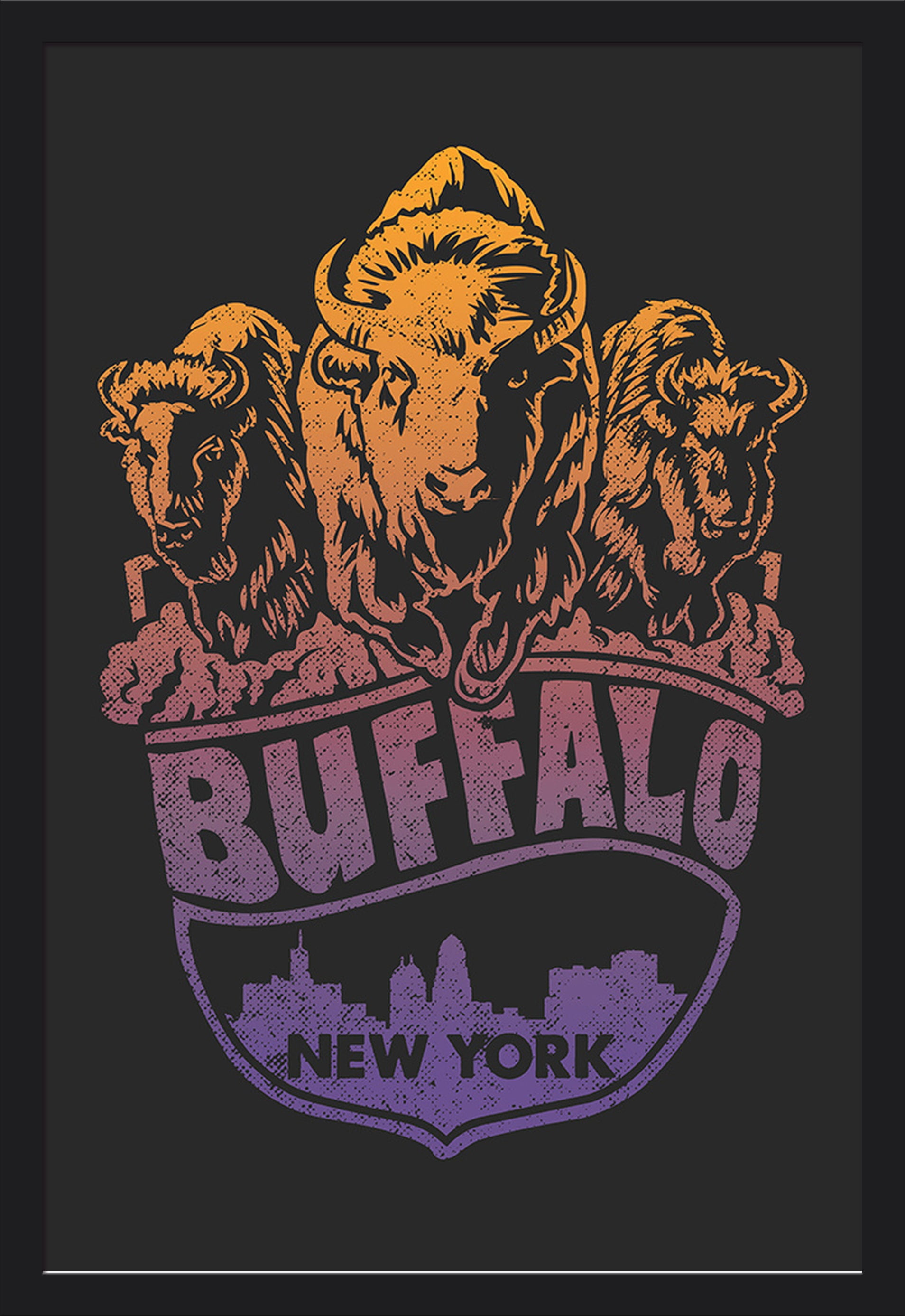 Buffalo, New York Badge Crest Design Lantern Press Artwork (24x36