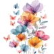 thumbnail image 1 of Pegatinas de mariposa y flores divertidas para inodoro, calcomanías decorativas autoadhesivas para tapa de inodoro, refrigerador, decoración del hogar, 2 piezas, 1 of 4
