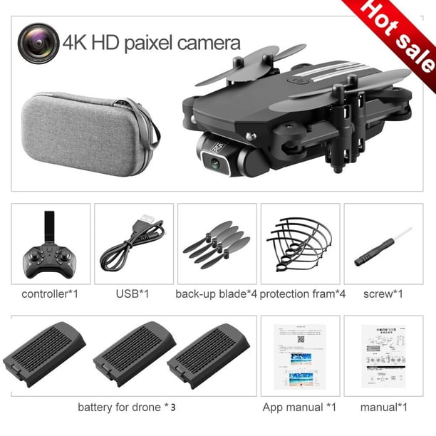 XYRC 2023 nuevo Mini Drone 4K 1080P HD Cámara WiFi Fpv presión de aire mantenimiento de altitud negro y gris plegable Quadcopter RC Dron juguete Tan Jianjun unisex