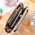 thumbnail image 4 of Sonducket Bolsa de cuero para teléfono móvil con almacenamiento optimizado y múltiples bolsillos que se adapta a todos los tamaños de Bolsas de mensajero y de hombro gris, 4 of 6