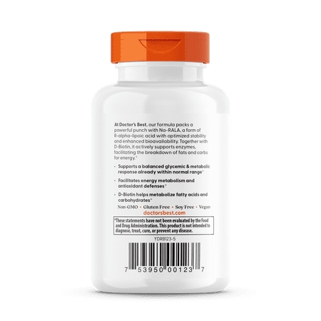 安定型 R-リポ酸 100mg 60粒 ベジタブルカプセル Doctor's BEST（ドクターズベスト）