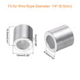 thumbnail image 2 of 60 Pcs Aluminum Crimping Loop Sleeves for 1/4" Diameter Wire Rope, Round Wire Rope Sleeve for Cable Line End, 2 of 6