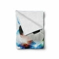 thumbnail image 2 of Soccer Soft Flannel Fleece Throw Blanket, Soccer Ball Surrounded by Art Graphic Vivid Petals Football Game Theme, Cozy Plush for Indoor and Outdoor Use, 50" x 70", Dark Blue White Black, by Ambesonne, 2 of 6