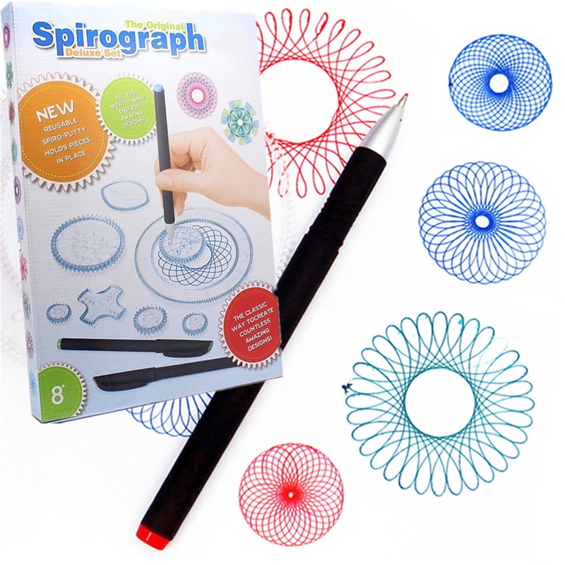 Antsir Plastic Spirograph Tin Set Interlocking Gears Wheel Art Drawing - Walmart.com