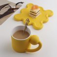 thumbnail image 3 of Taza y platillo de café de cerámica, vajilla nórdica de 8,5 para parejas, Amarillo Sunnimix taza de café, 3 of 8