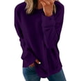 thumbnail image 1 of Chemises de Compression à Manches Longues pour Femmes à Col Rond Uni Plus Sweat-Shirt Oversize Ample Pulls à la Mode des Hauts Légers pour les Femmes de Grande Taille, 1 of 4