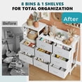 thumbnail image 2 of CONCETTA 8-Drawer Dresser TV Stand for Bedroom with Charging Station, Teen/Adult Fabric Storage with Open Shelves, White, 2 of 8
