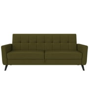 Queer Eye Liam Futon with Storage, Black Faux Leather