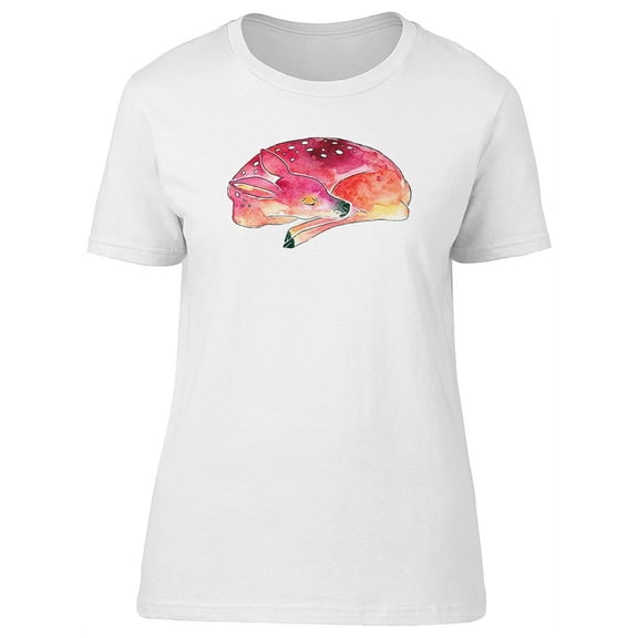 Cute Watercolor Fawn Deer T-Shirt Women -Image by Shutterstock, Female x-Large