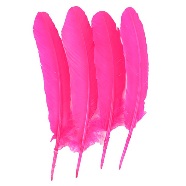 Touch of Nature 4pc Hot Pink Turkey Round Quills Feathers for Crafts