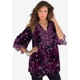 thumbnail image 2 of Roaman's Women's Plus Size Juliet Lace Trim Button-Down Shirt, 2 of 5