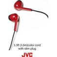 thumbnail image 6 of JVC Pink and Taupe Sweat and Splash Proof Retro Earbuds with Microphone and Remote HAF19MPT, 6 of 9