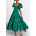 thumbnail image 2 of Vestido PRETTYGARDEN Midi Verde Oscuro con Mangas Abullonadas, 2 of 8
