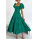 thumbnail image 2 of Vestido PRETTYGARDEN Verde Oscuro Midi con Mangas Abullonadas Talla S, 2 of 8