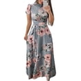 thumbnail image 2 of Women's Floral Maxi Dress Short Sleeve Maxi Long Dresses, 2 of 6