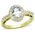 thumbnail image 1 of Bague en Acier Inoxydable IP Gold pour Femmes avec AAA Grade CZ en Transparent - Taille 10, 1 of 1
