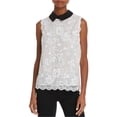 thumbnail image 1 of Aqua Womens Lace Pullover Blouse, White, Medium, 1 of 1