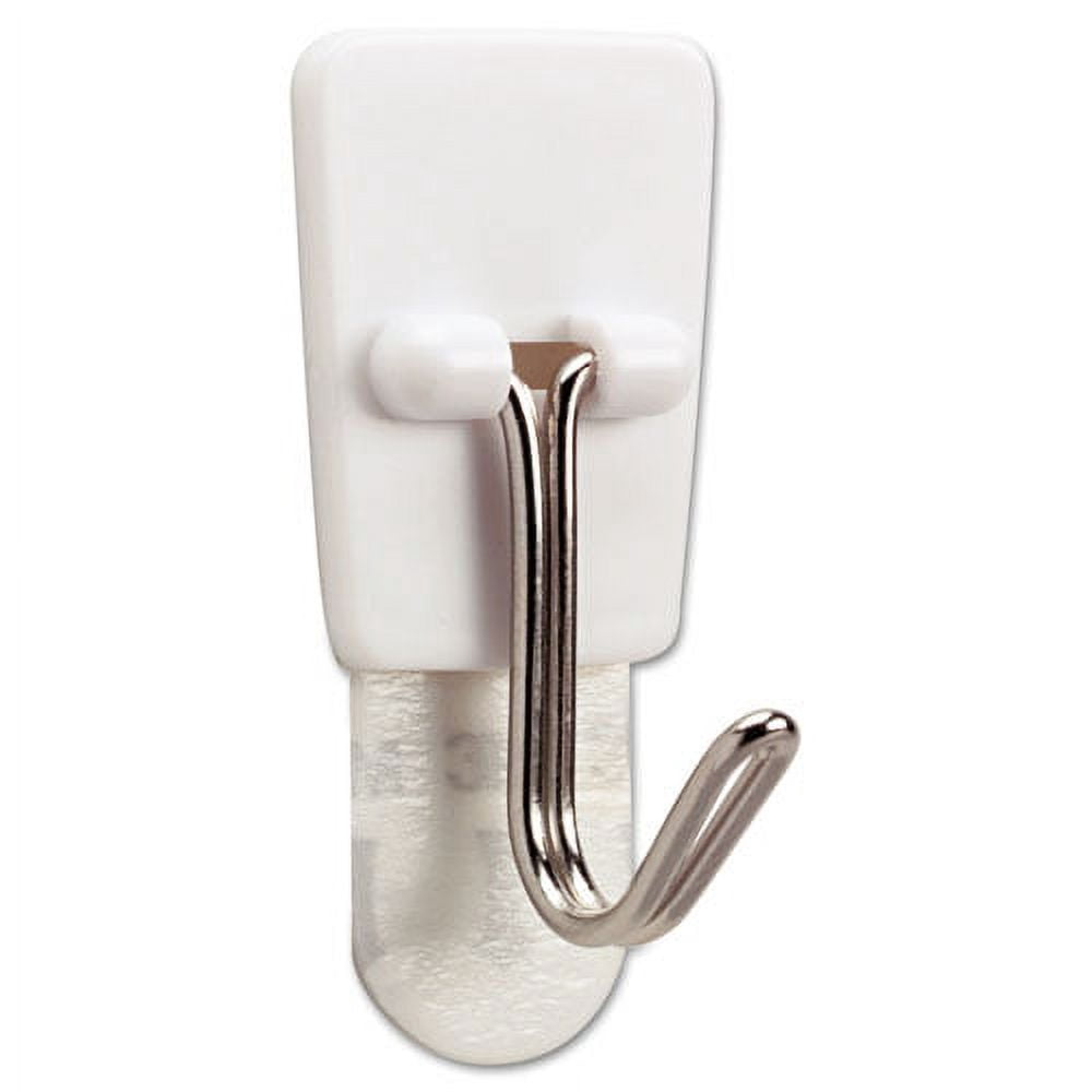 General Purpose Wire Hooks Multi-Pack, Small, 0.5 Lb Cap, White, 9 Hooks And 12 Strips/pack | Bundle of 5 Packs