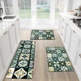 thumbnail image 2 of 1/2/3pcs The Pattern Is Green Flannel Soft Kitchen Floor Mat, Kitchen Rug Set, Washable Home Kitchen Door Mat, Bathroom Door Mat, Bathroom Floor Mat, Bathroom Absorbent Floor Mat, 2 of 16