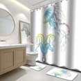 thumbnail image 1 of HTOOQ White Jellyfish Shower Curtain Sets with Rugs and Toilet Lid Cover and Bath Mat for HTOOQ , Ocean Animal Print Shower Curtain Sets with 12 Hooks, Waterproof Durable HTOOQ Decor Set, 1 of 7