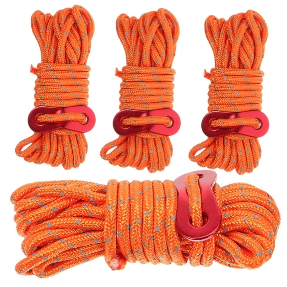 4 Sets Tent Poles for Tarp Rope Windproof Hanging Ropes