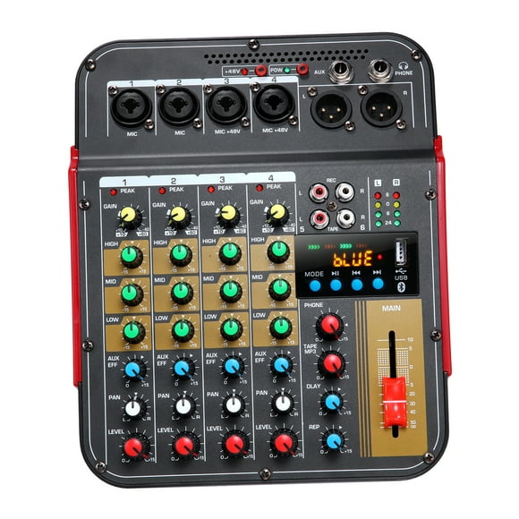 Mini Audio Mixer Sunnimix 4 Canales Controlador de DJ digital Bluetooth Profesional