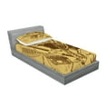 thumbnail image 2 of Ambesonne Retro Fitted Sheet & Pillow Sham Set, Jazz Music Equipments, Twinxl, Cream Brown, 2 of 2
